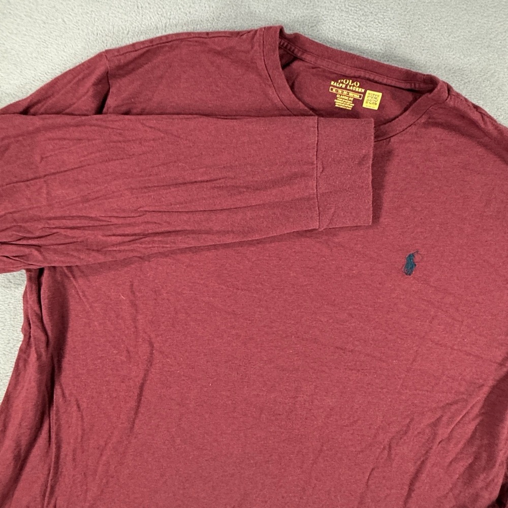 Polo Ralph Lauren T-Shirt Mens XL Red Long Sleeve Casual Classic Fit